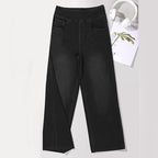 Women’s High-Waisted Pull-On Wide-Leg Stretch Palazzo Jeans with Pockets