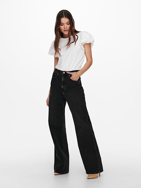 Women’s 100% Cotton Wide-Leg Denim Jeans – Relaxed Everyday Style