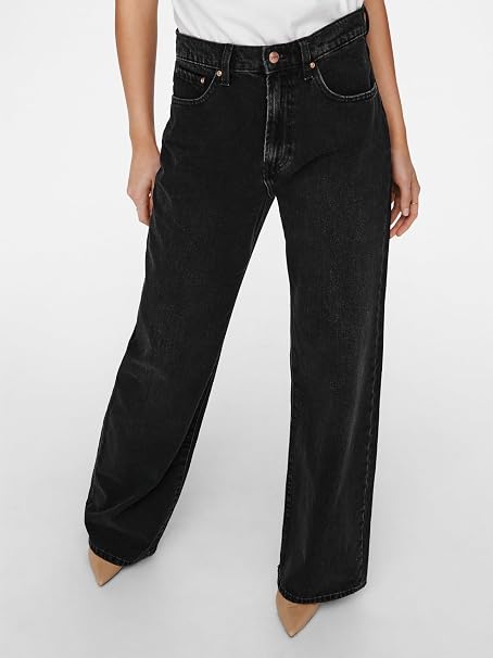 Women’s 100% Cotton Wide-Leg Denim Jeans – Relaxed Everyday Style