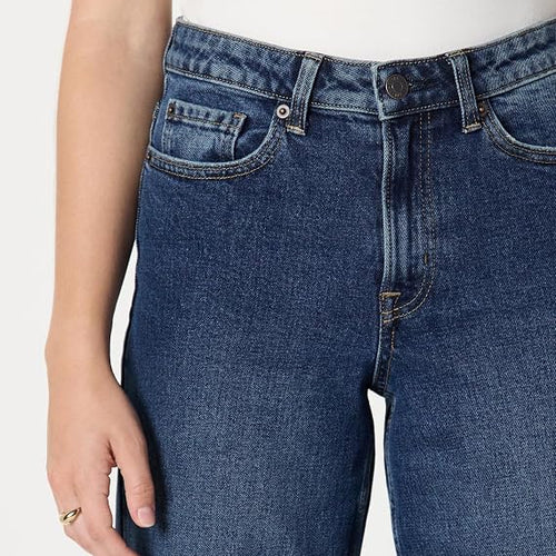 Women’s Contemporary Wide-Leg Crop Jeans – Vintage-Inspired Denim